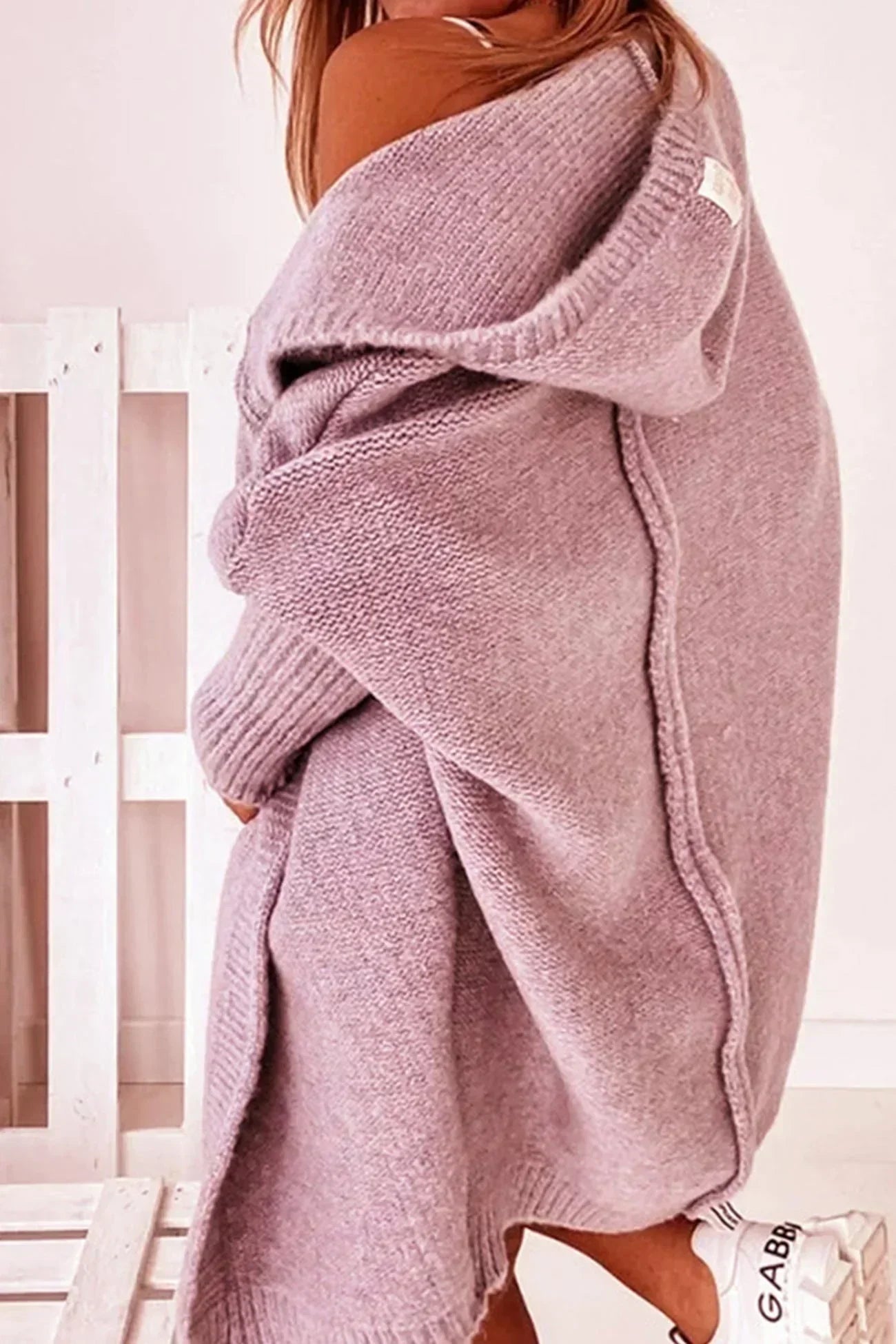 Street-wave Women's Oversized Knit Cardigan With Cozy Warmth For Effortless Style