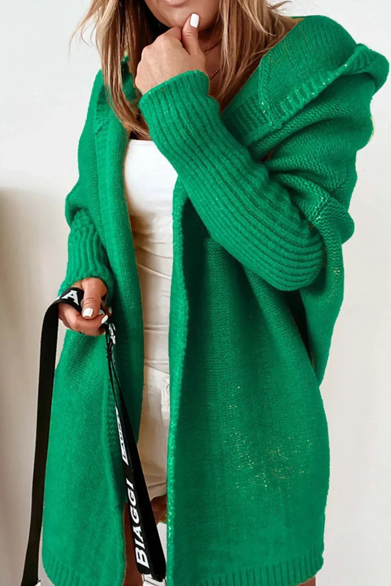 Street-wave Women's Oversized Knit Cardigan With Cozy Warmth For Effortless Style