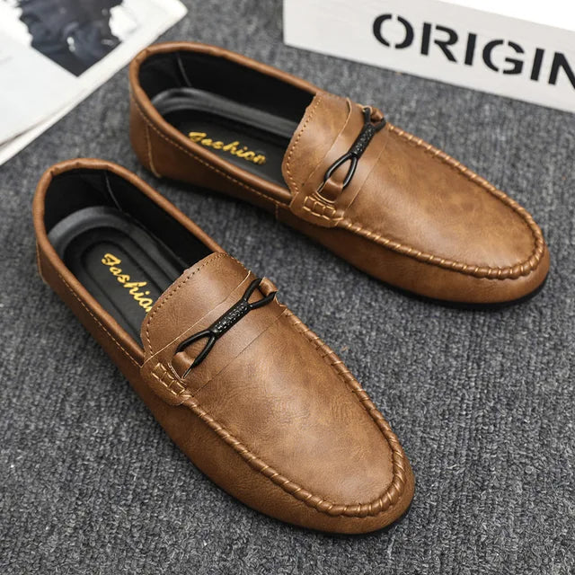 ÜberSchuh Men's Leather Loafers Breathable Summer Comfort For Stylish Everyday Wear