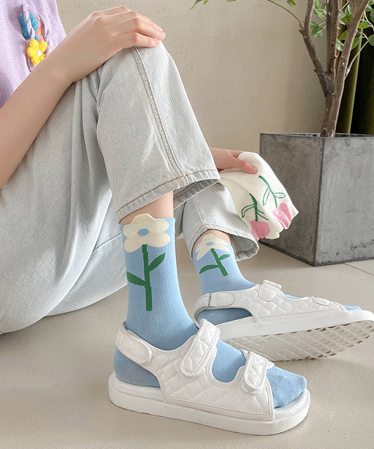 Chaussettes polyvalentes à motif tulipe pour le printemps et l'automne - Street-Wave