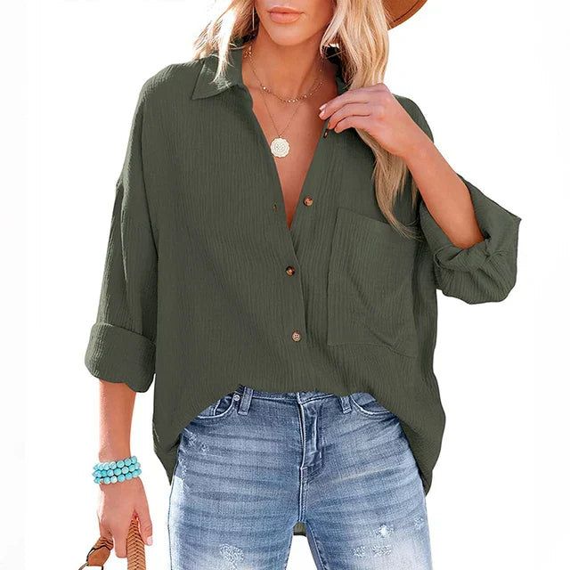 Street Wave Oversize Shirt Gray With Color Accents For Women Relaxed Fit Summer Style