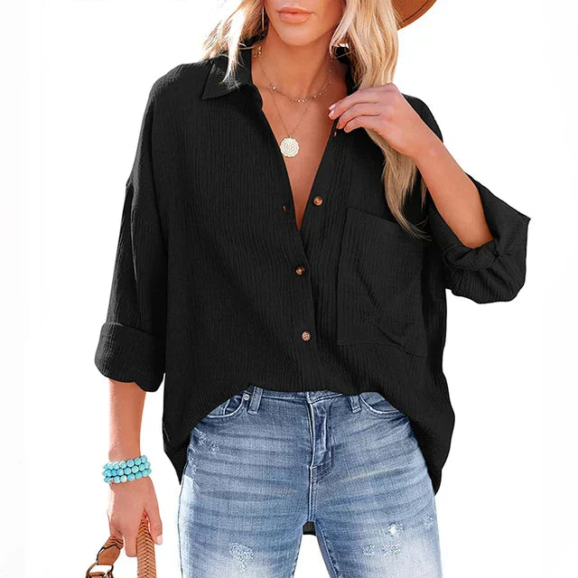 Street Wave Oversize Shirt Gray With Color Accents For Women Relaxed Fit Summer Style