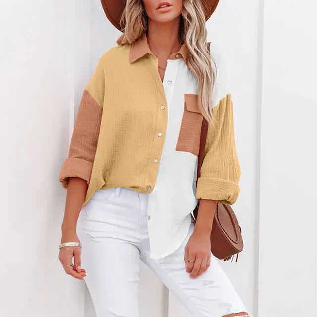 Street Wave Oversize Shirt Gray With Color Accents For Women Relaxed Fit Summer Style