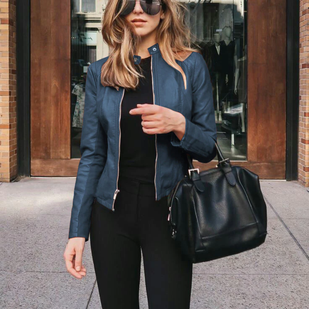 Street-wave PU Leather Bike Jacket For Women, Trendy, Warm All Season Comfort For Urban Riders