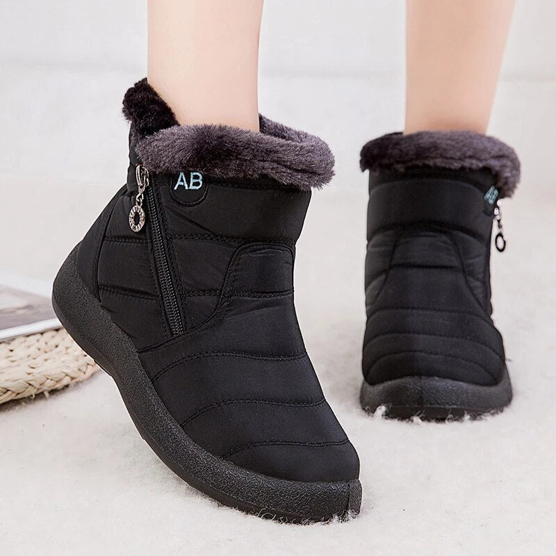Street-Wave Women's Insulated Foot Warmer Boots with Plush Fur Lining and Side Zip