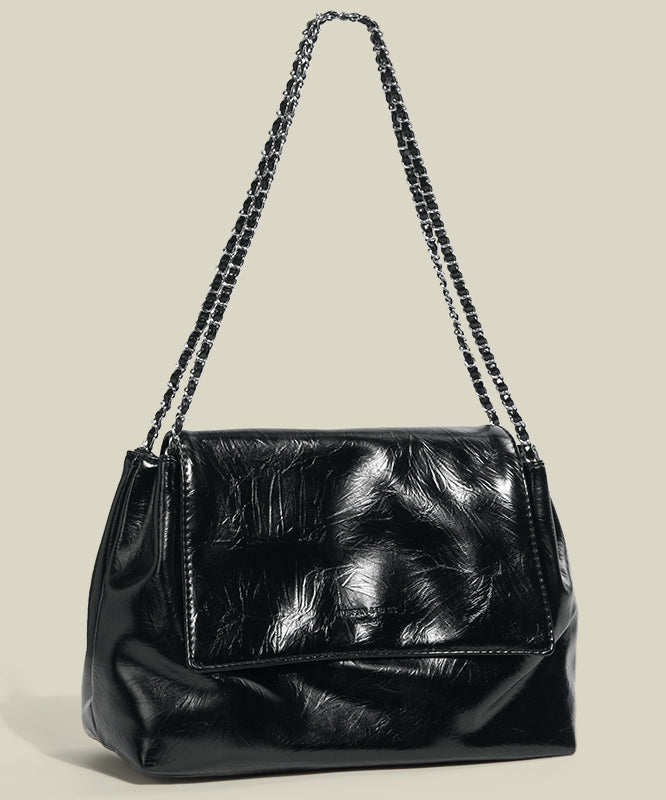 Sac à rabat en similicuir noir solide et durable - Street-Wave
