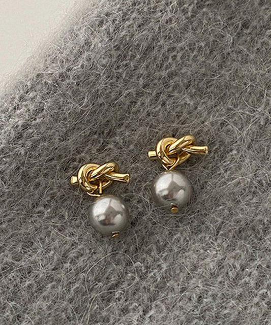 Boucles d'oreilles pendantes en résine et perles surdorées en cuivre gris - Street-Wave