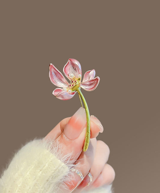 Épingle à cheveux en alliage de cuivre rose en forme de lotus - Street-Wave