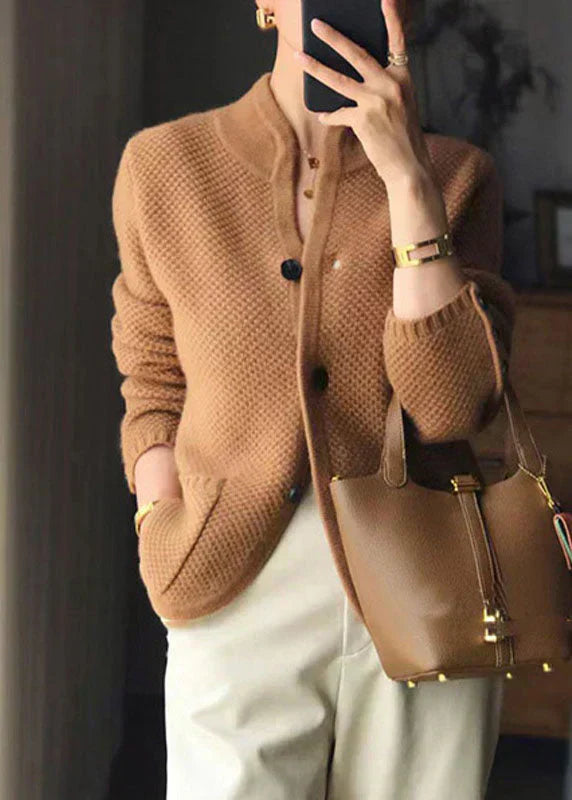 Street-Wave Buttoned Cardigan For Women, Soft Knit, Classic Comfort, Office To Weekend