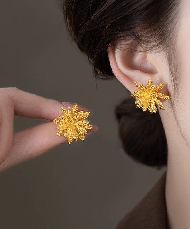 Boucles d'oreilles élégantes en alliage de cuivre doré en forme d'oreille de blé - Street-Wave