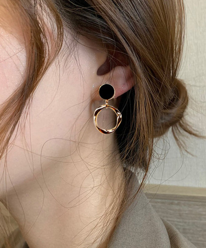 Boucles d'oreilles pendantes élégantes en cuivre doré - Street-Wave