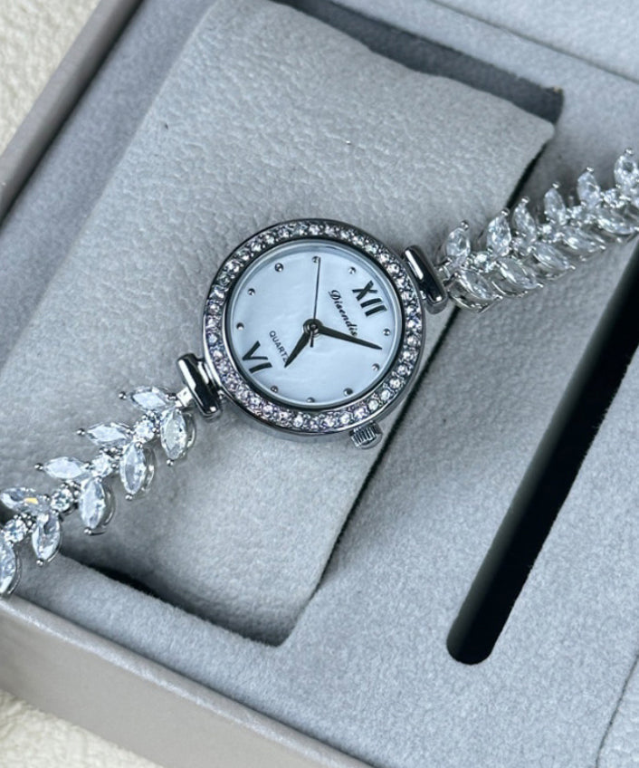 Montres élégantes en soie, acier inoxydable, zircon, mouvement à quartz, étanches - Street-Wave
