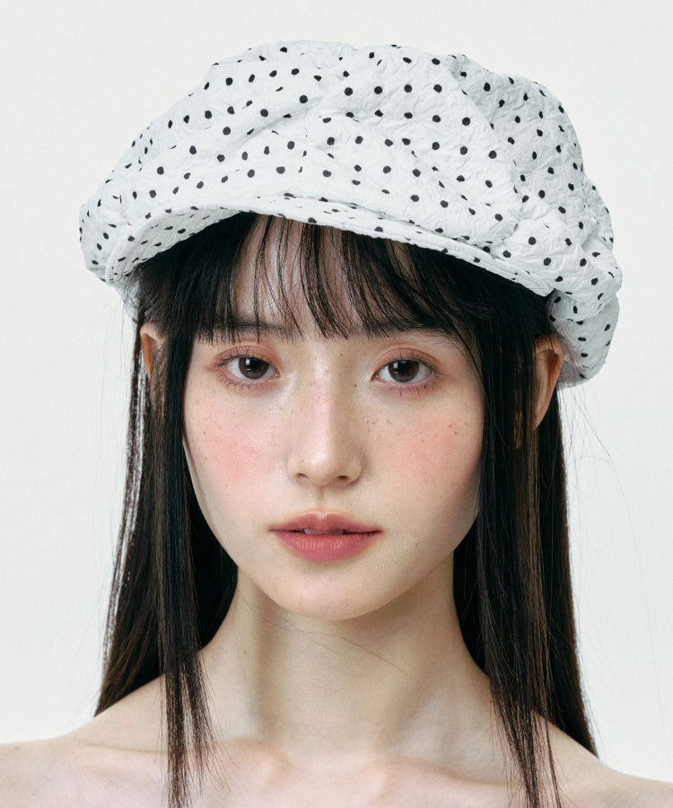 Chapeau breton fin et polyvalent à pois blancs - Street-Wave