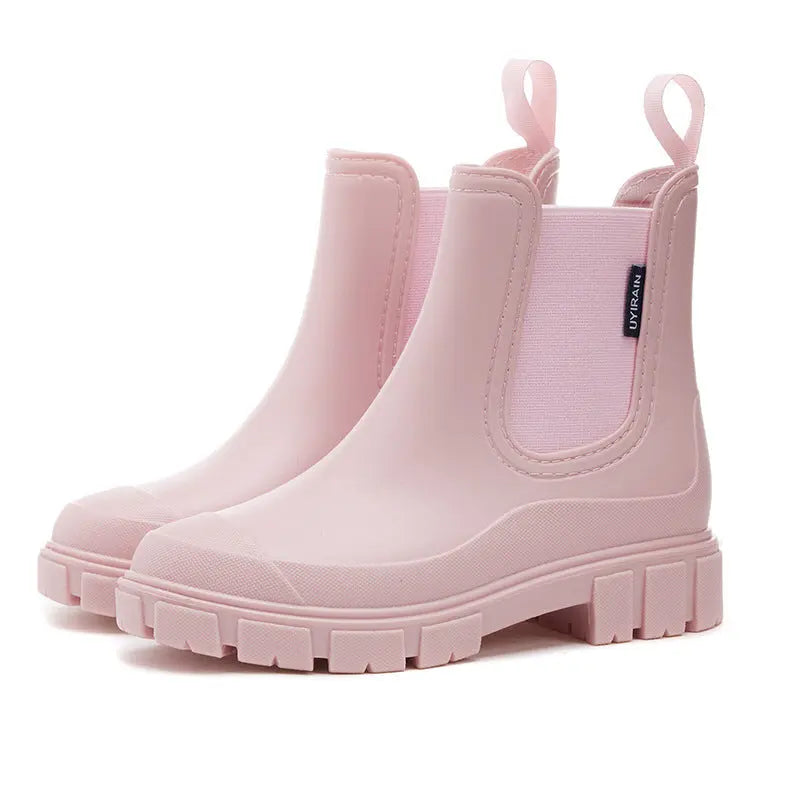 Street-Wave Waterproof Ankle Boots For Women Durable Rain Boots