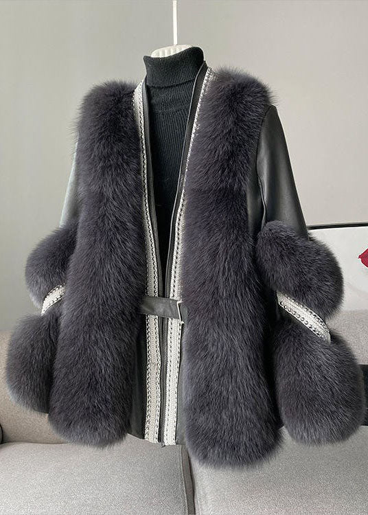 Street-wave Mink Coat Premium Real Fur Warmth V-Neck Belted Mantle For Elegant Women Winter Wardrobe Essential