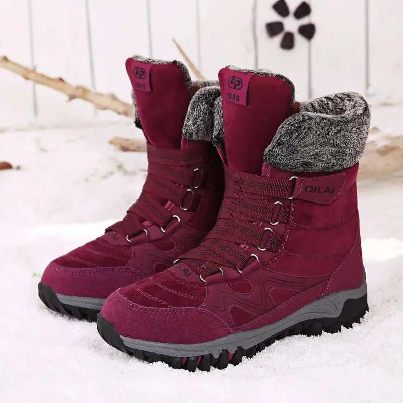 Street Wave Women Winter Boots Warm Comfortable Suede Fur Lined