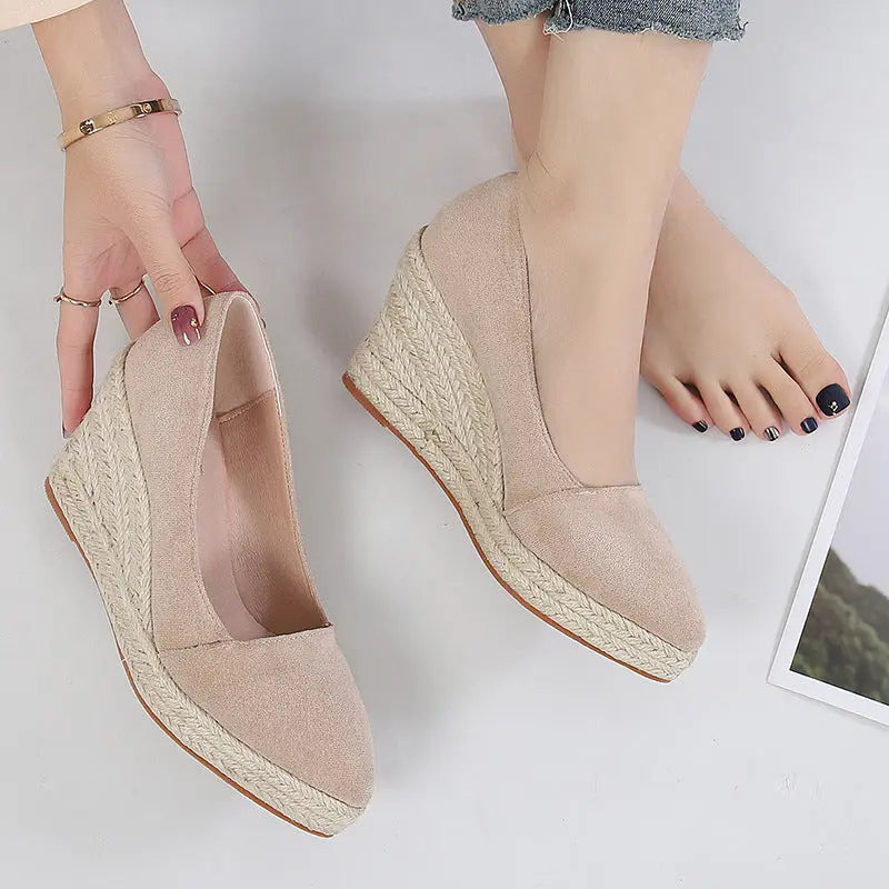 Street Wave Suede Wedge Shoes For Women Stylish All Day Comfort