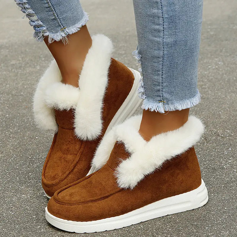 Street Wave Suede Winter Boots For Women Cozy Plush Lining