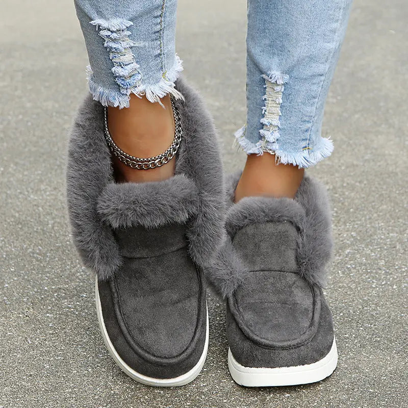 Street Wave Suede Winter Boots For Women Cozy Plush Lining