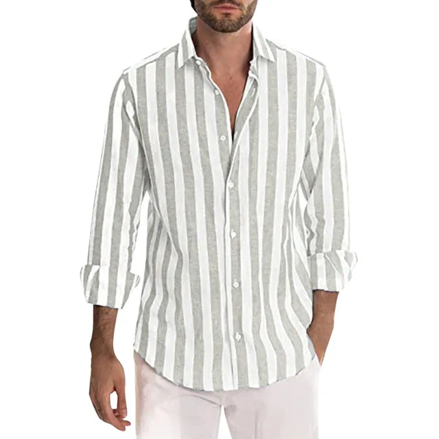 Abbo Mens Linen Shirt Breathable Summer Essential For Office And Casual Wear Versatile Everyday Summer Look