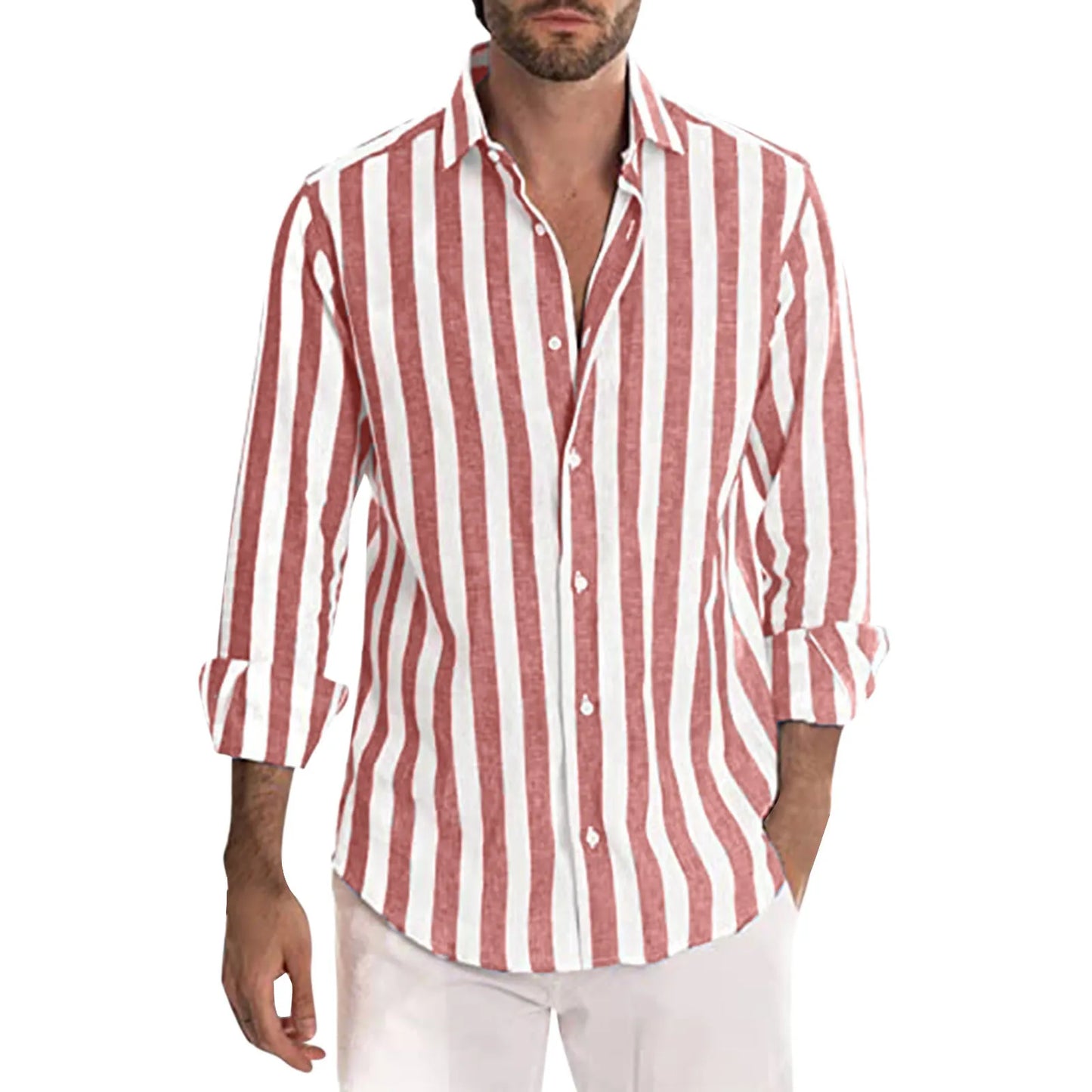 Abbo Mens Linen Shirt Breathable Summer Essential For Office And Casual Wear Versatile Everyday Summer Look