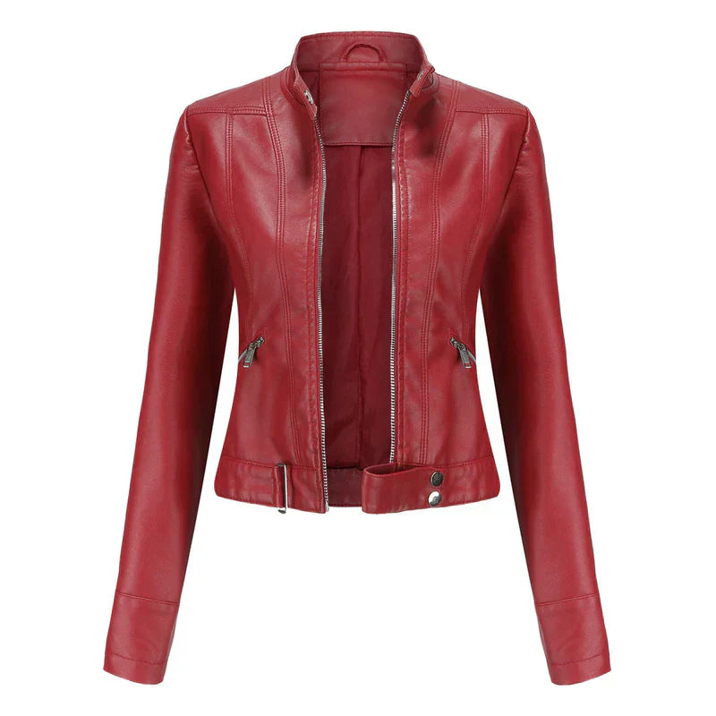 Street Wave Leather Jacket For Women Elegant Warmth Without Bulk Weatherproof Style