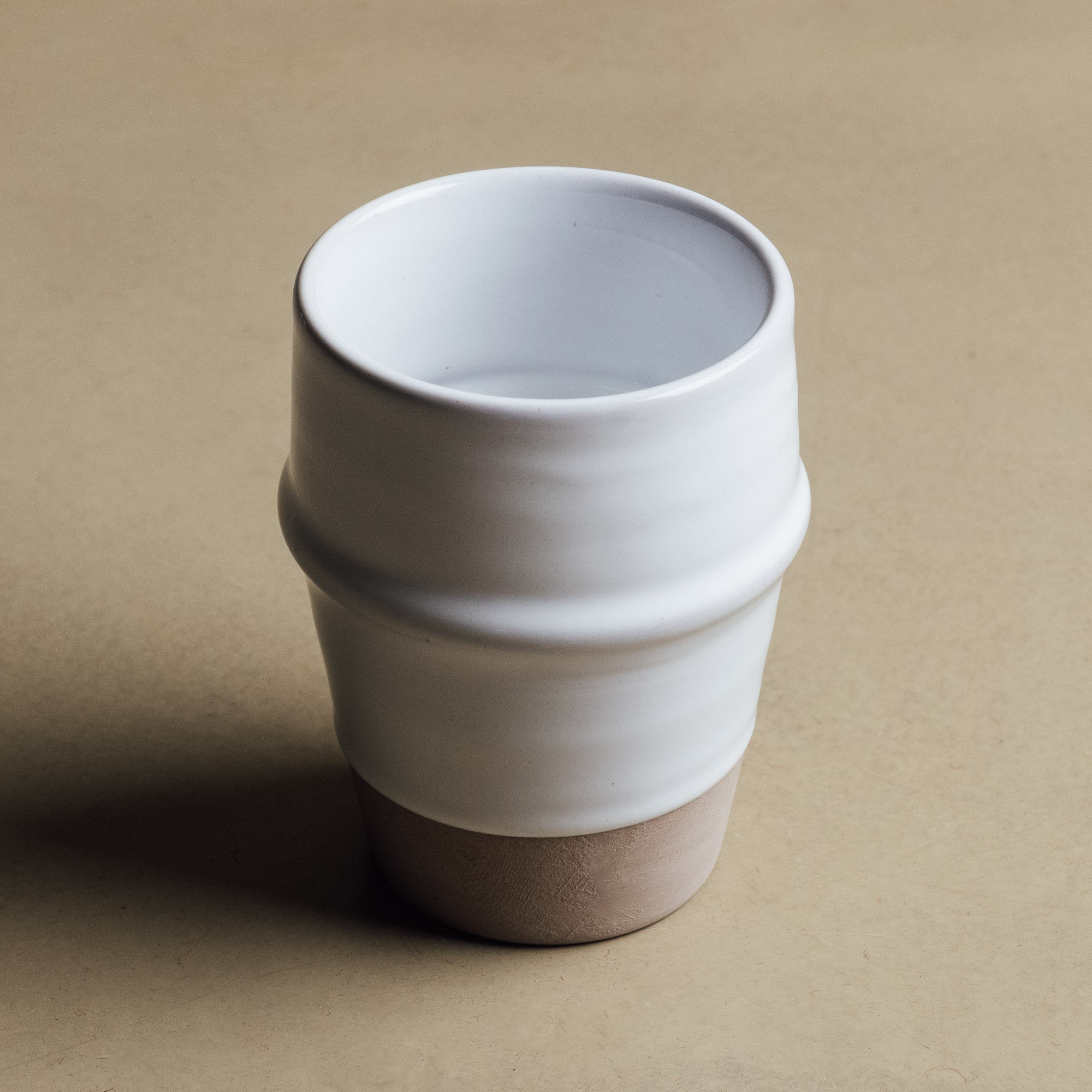 Earth Hues White & Taupe Gray Beldi Cup - Moroccan Dinnerware - Street-Wave