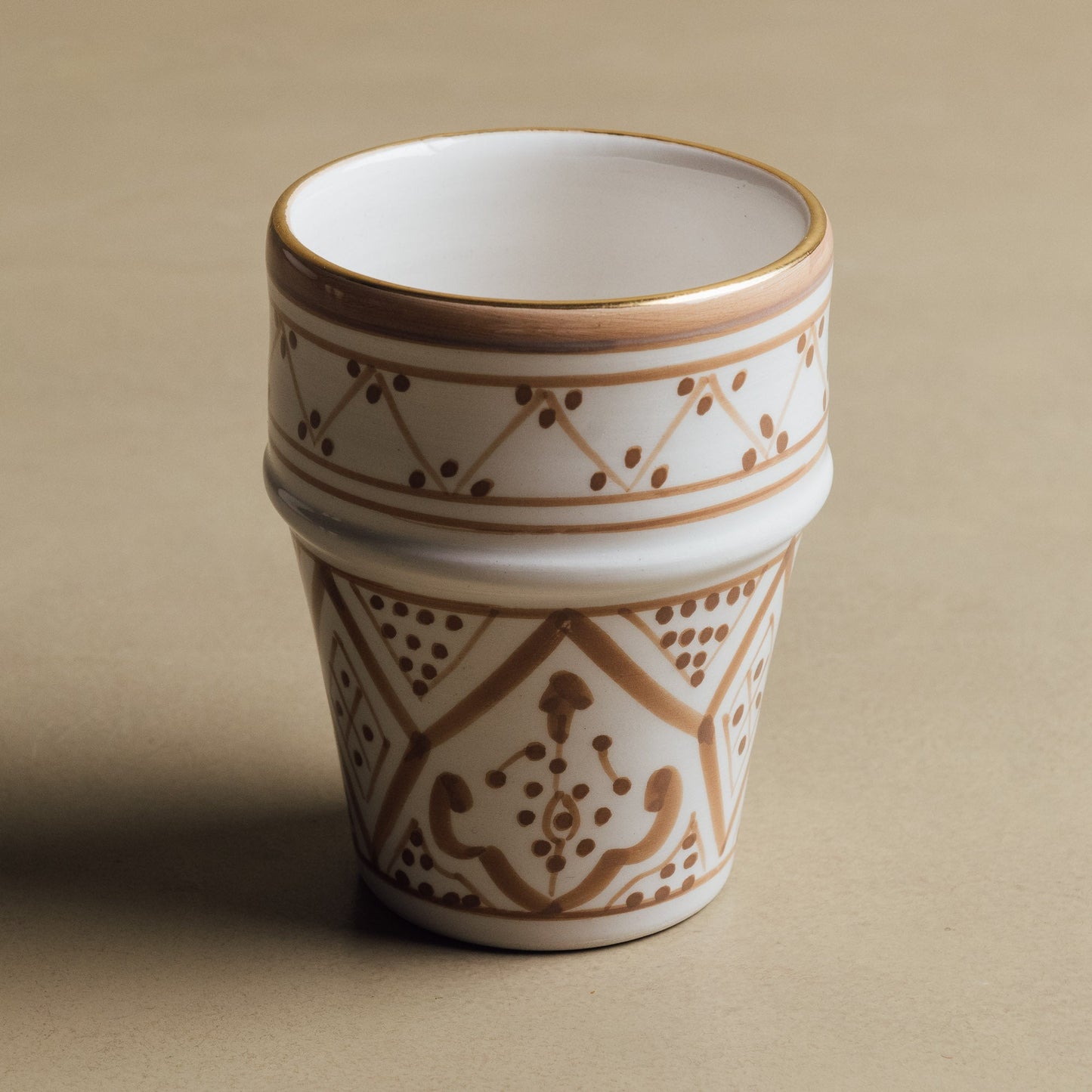 Fez Sand Cup - Moroccan Dinnerware Adorned with 12 Carat Gold Accents - Street-Wave