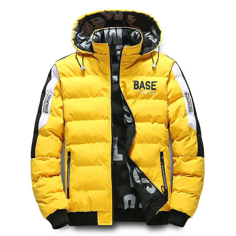 Street-wave Men's Down Winter Jacket - Warm Puffer Coat With Hood For Cold Weather