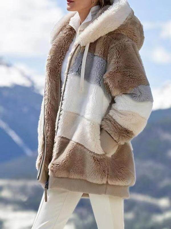 Street-Wave Women's Faux Fur Coat Warm Cozy Outerwear For Elegant Everyday Luxury