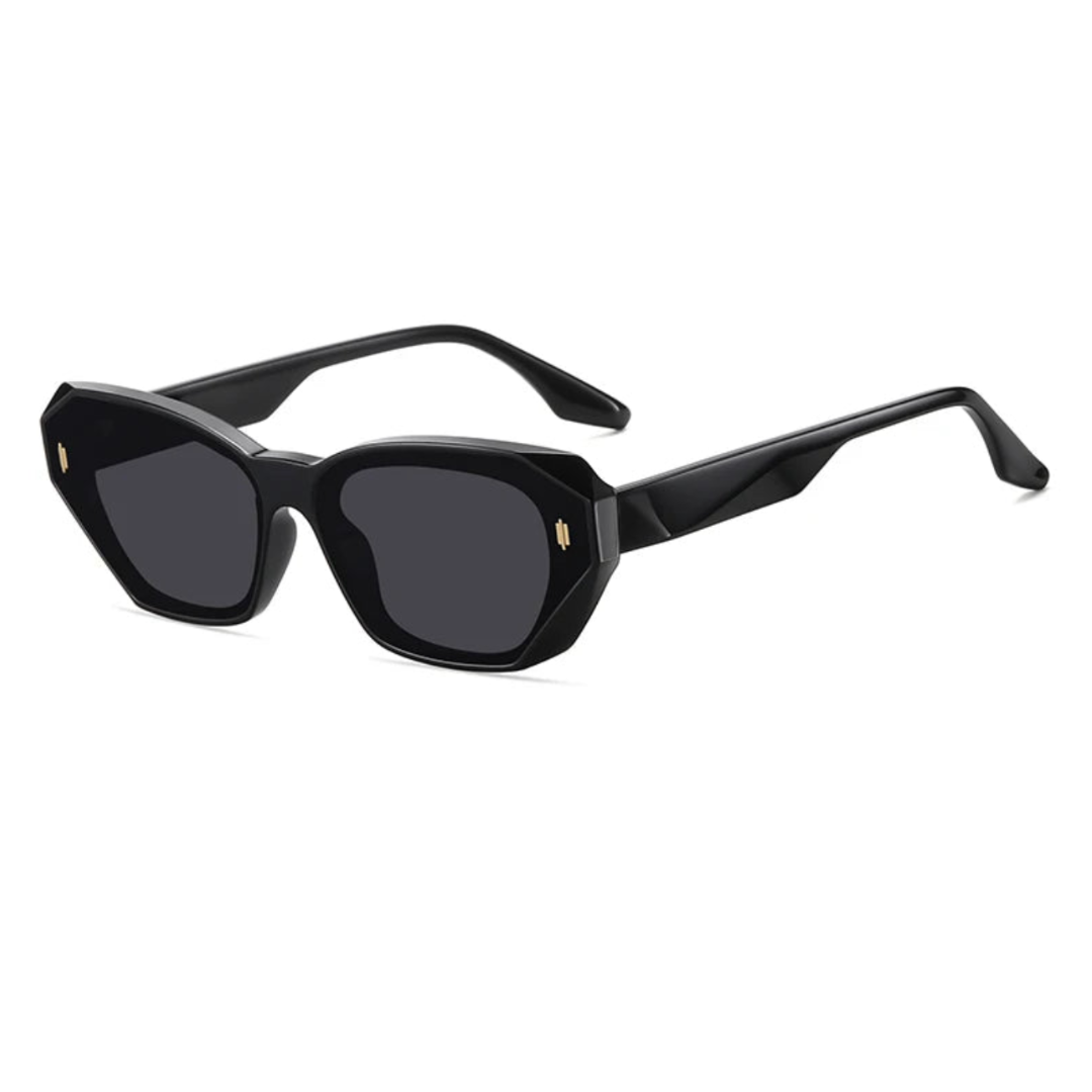 Street-Wave Lucent Cat Eye Sunglasses With Polarized Tea Lenses UV 400 Protection Glossy Acetate