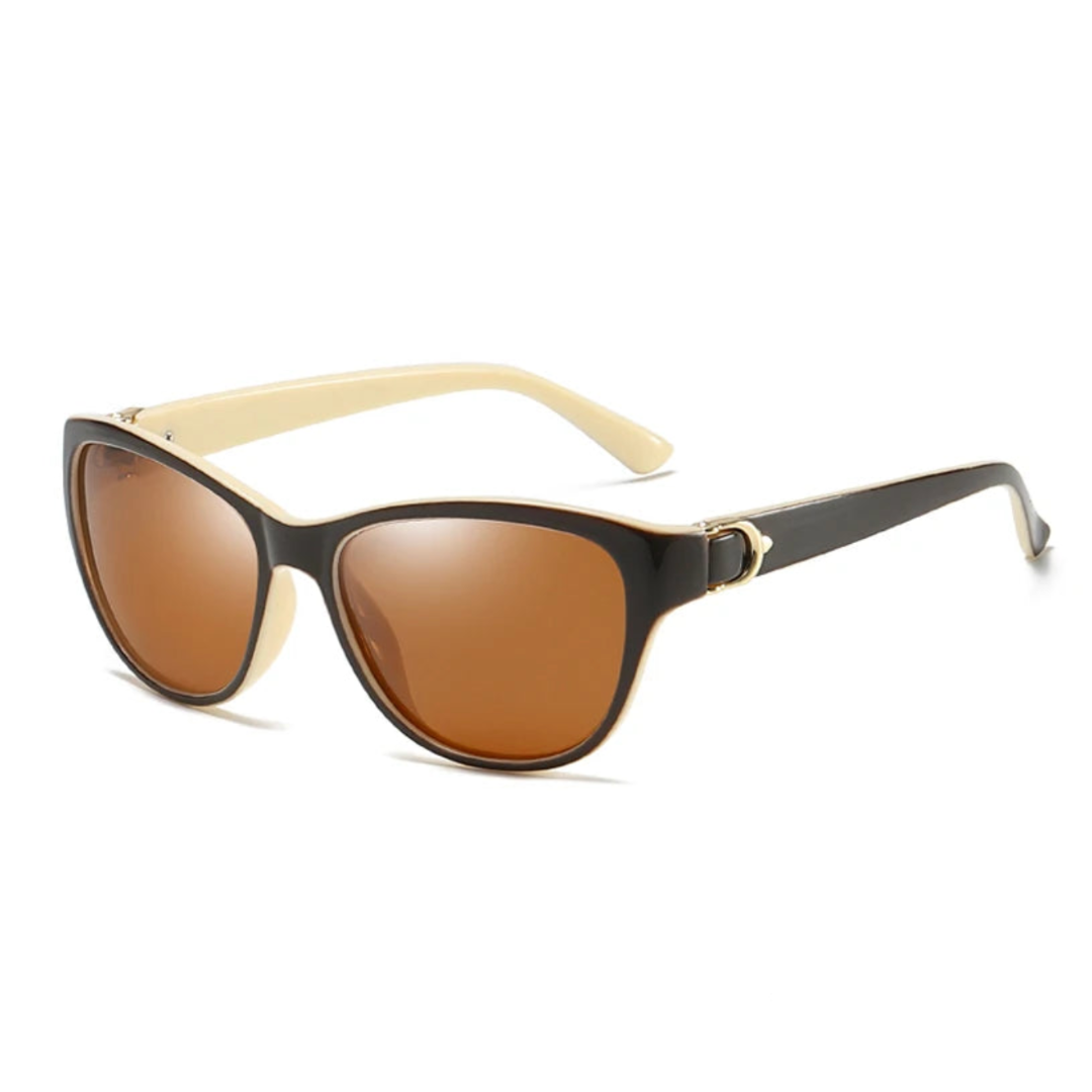 Verona Tinted Cat Eye Sunglasses In Acetate With Gold Accents Gradient Lenses Lightweight Unisex