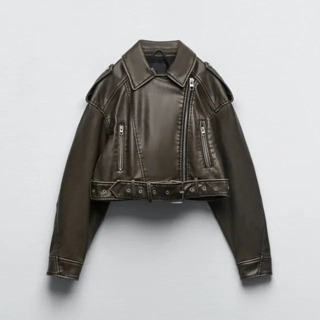 Street Wave MynaMode Short Biker Jacket For Women Slim Fit Bold Street Style For Everyday Wear