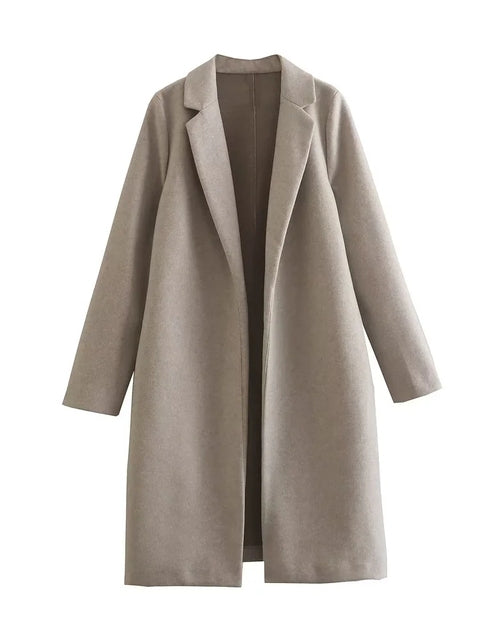 Street-wave Wool Coat For Autumn, Luxurious Cozy Fit, Figure-Flattering Outerwear For Fashion-Forward Women