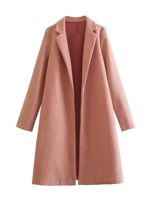 Street-wave Wool Coat For Autumn, Luxurious Cozy Fit, Figure-Flattering Outerwear For Fashion-Forward Women