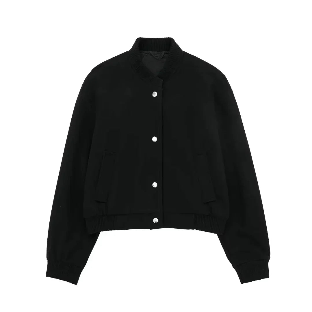 Avelena Cropped Bomber Jacket For Women Warm Lightweight Breathable Streetwear Essential