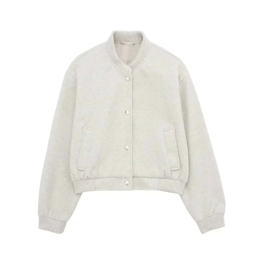 Avelena Cropped Bomber Jacket For Women Warm Lightweight Breathable Streetwear Essential