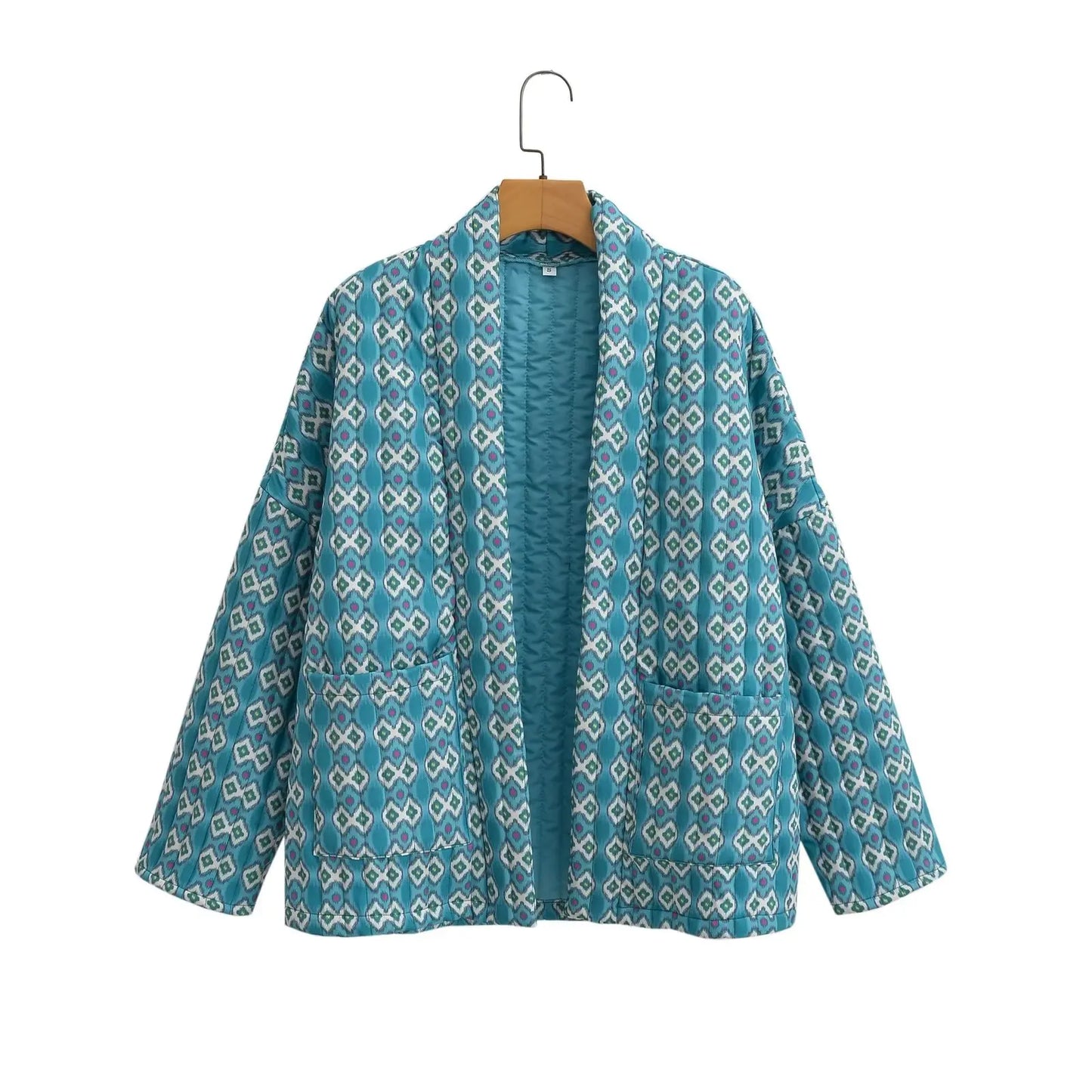 Street-wave Vintage Printed Cardigan For Women With Retro Charm And Cozy Effortless Warmth