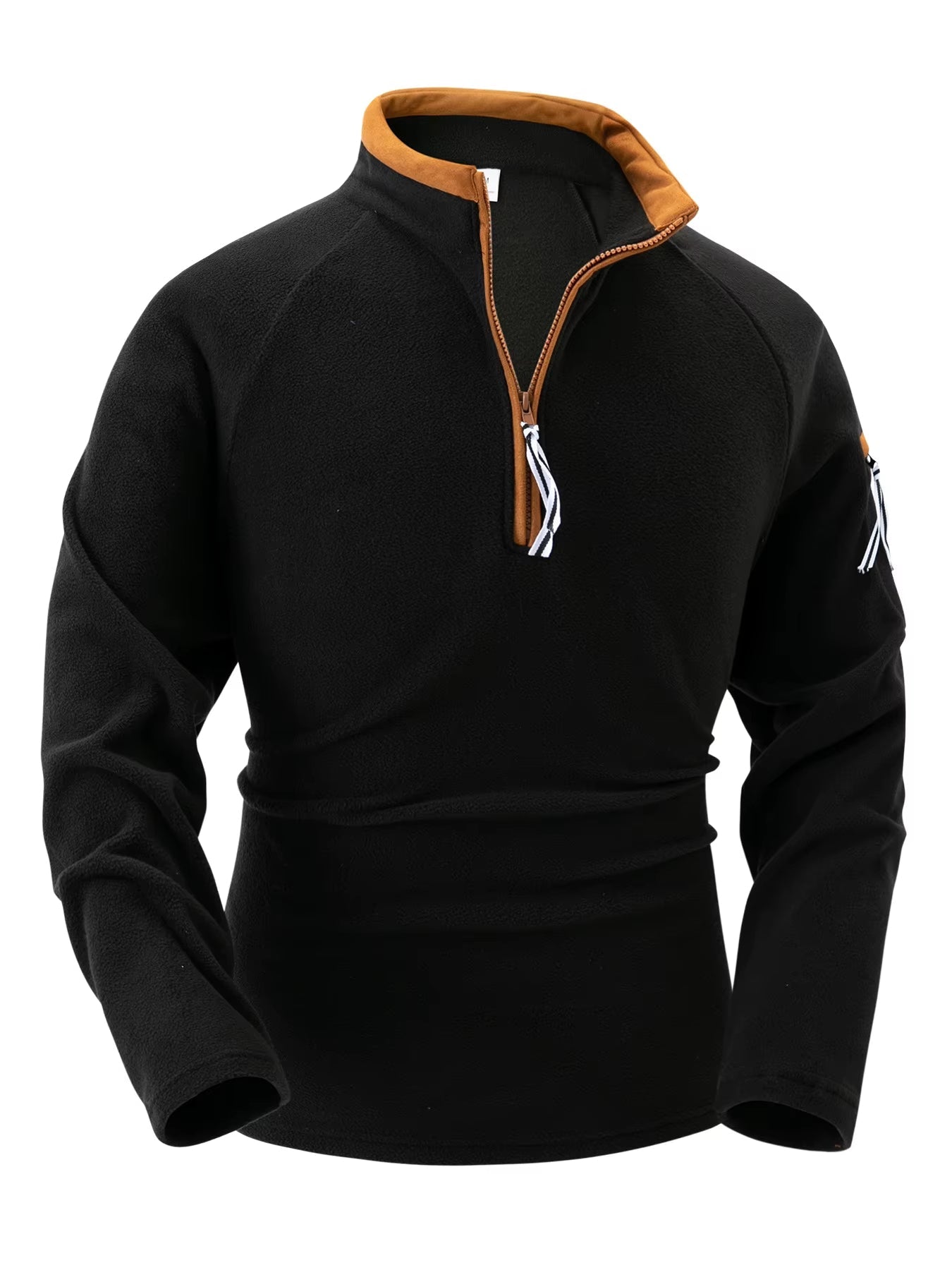 Street-wave Mens Fleece Pullover With Stand Collar And Zipper Warmth And Style For Men