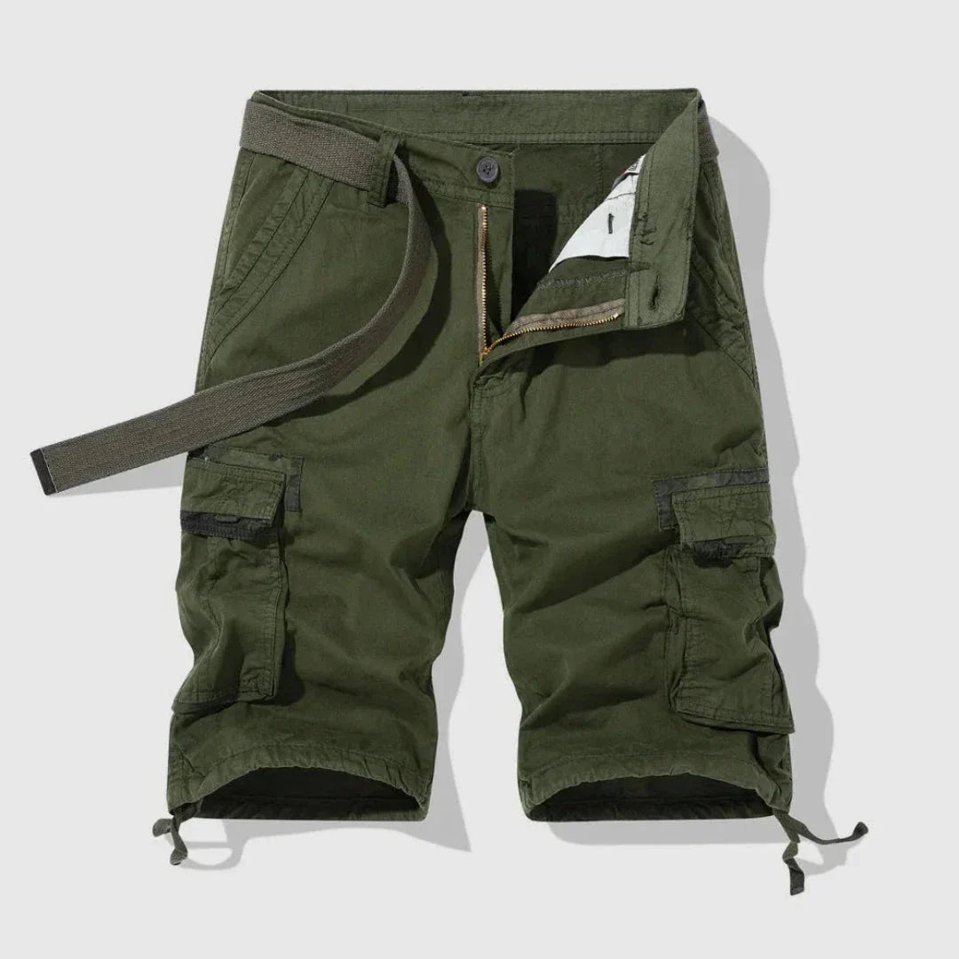 Terrain Utility Cargo Shorts for Men with Multi Pocket Design and Drawstring Hem