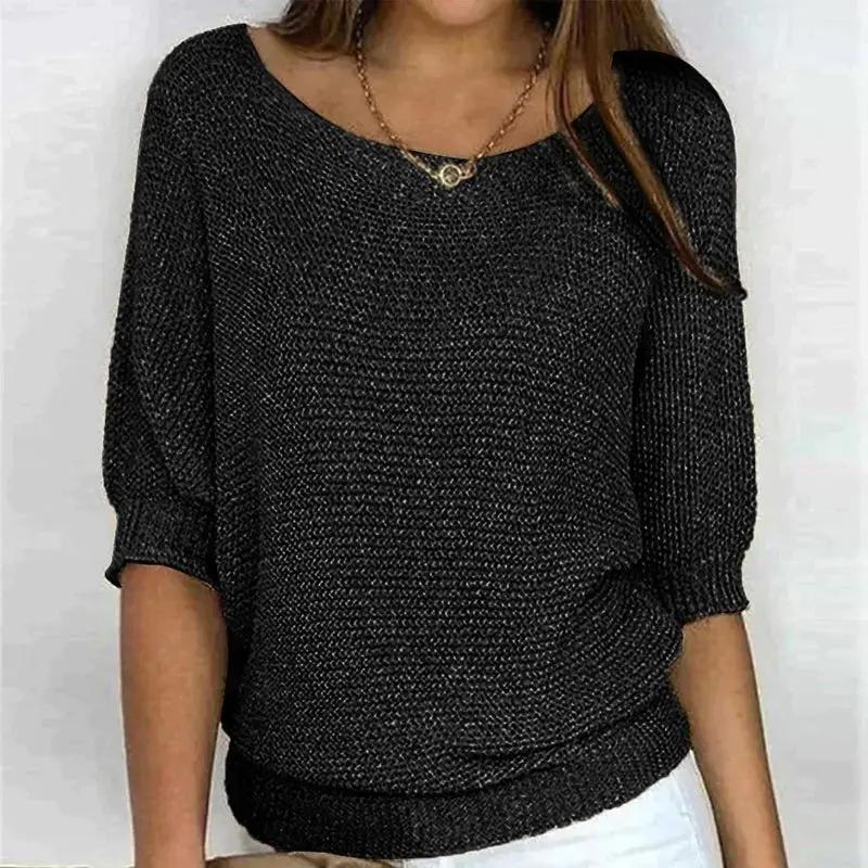 Street-Wave Textured Knit Pullover Sweater For Women Cozy Effortless Layering