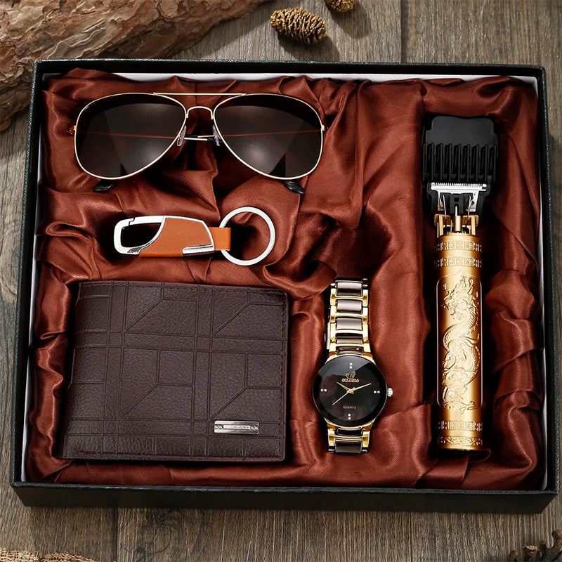 Joshua Bifold Wallet 5 in 1 Gift Set | Embossed Geometric Wallet - Street-Wave
