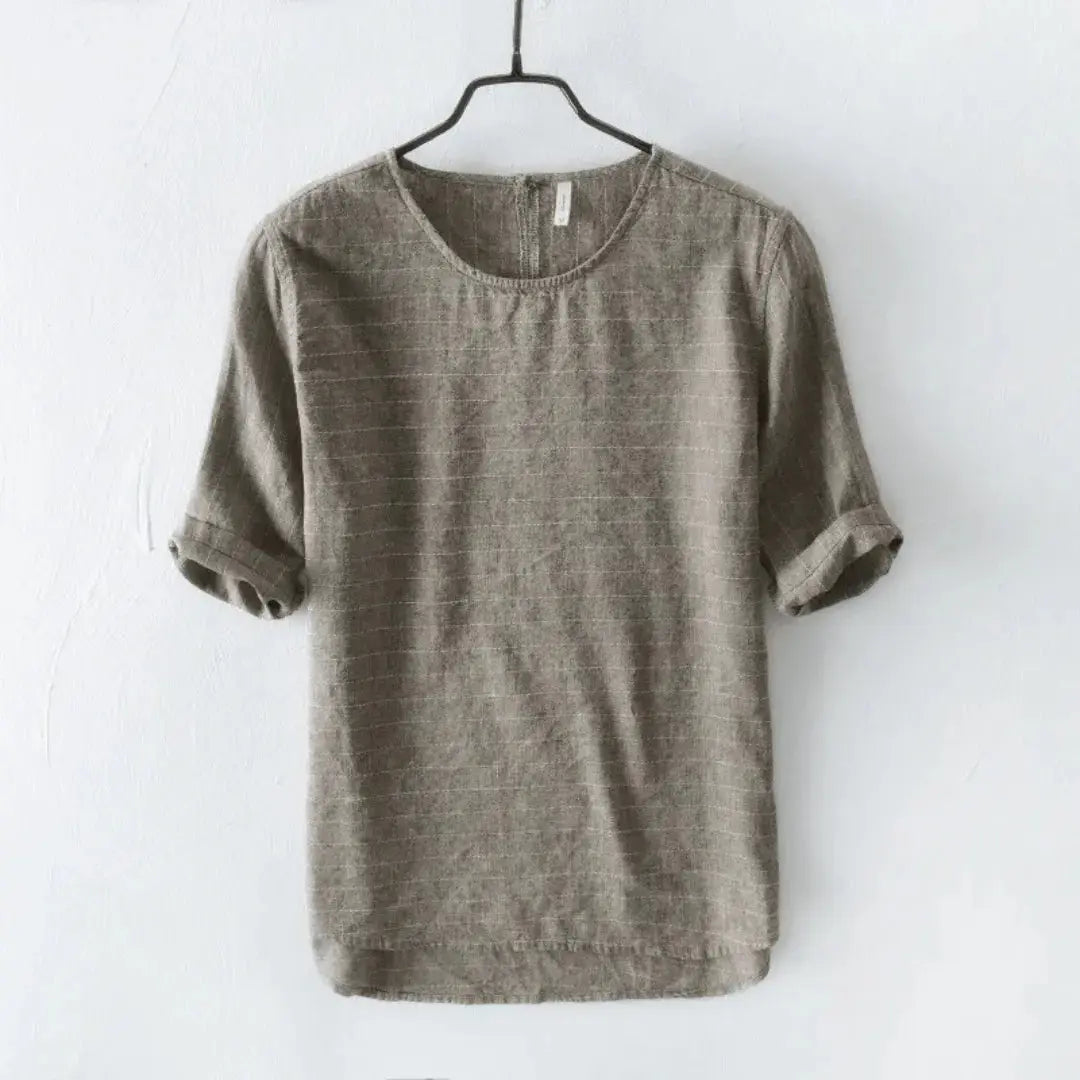 Géneva Linen Cotton Tee Soft Comfortable Timeless Everyday Shirt by Street-Wave Versatile Casual Wardrobe Essential