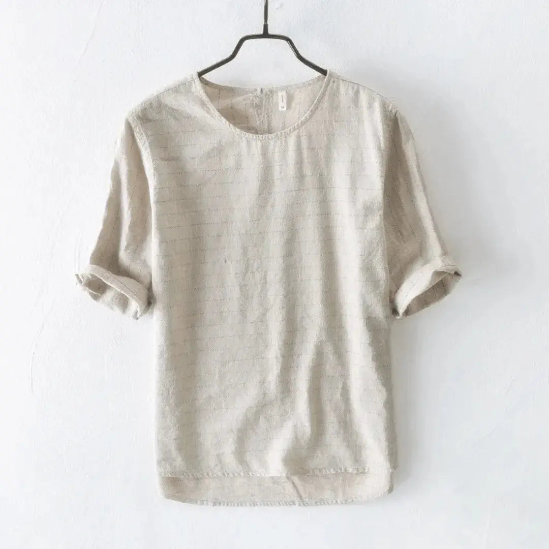 Géneva Linen Cotton Tee Soft Comfortable Timeless Everyday Shirt by Street-Wave Versatile Casual Wardrobe Essential