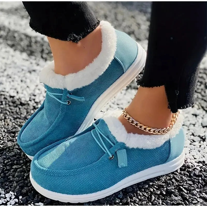 Street-Wave Velvet Winter Shoes For Women With Plush Lining