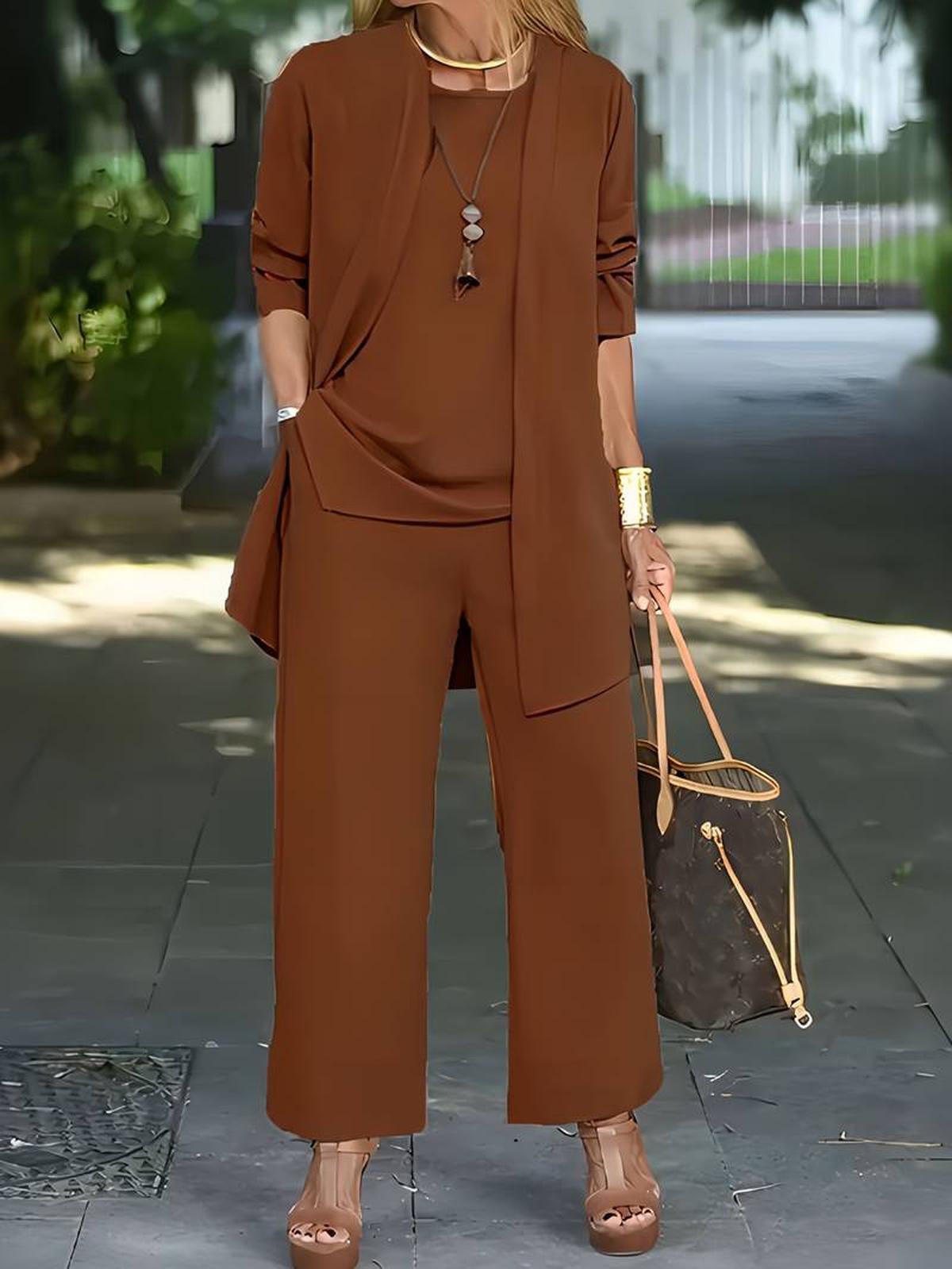 Bethany Women Three Piece Relaxed Outfit Set Street Wave Effortless Sophistication