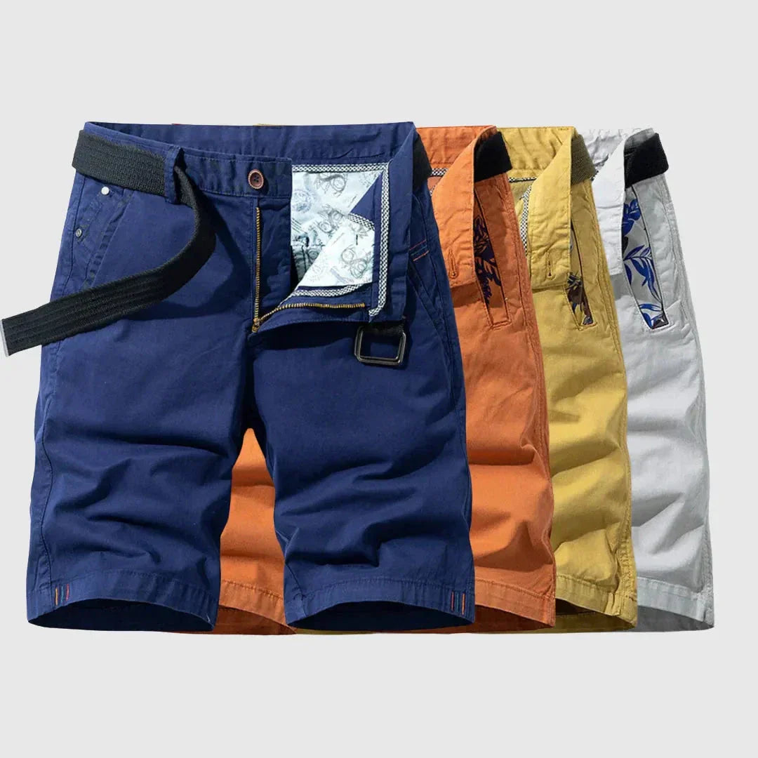 Waylynn Men Cotton Stretch Shorts With Zipper Fly Breathable Comfort