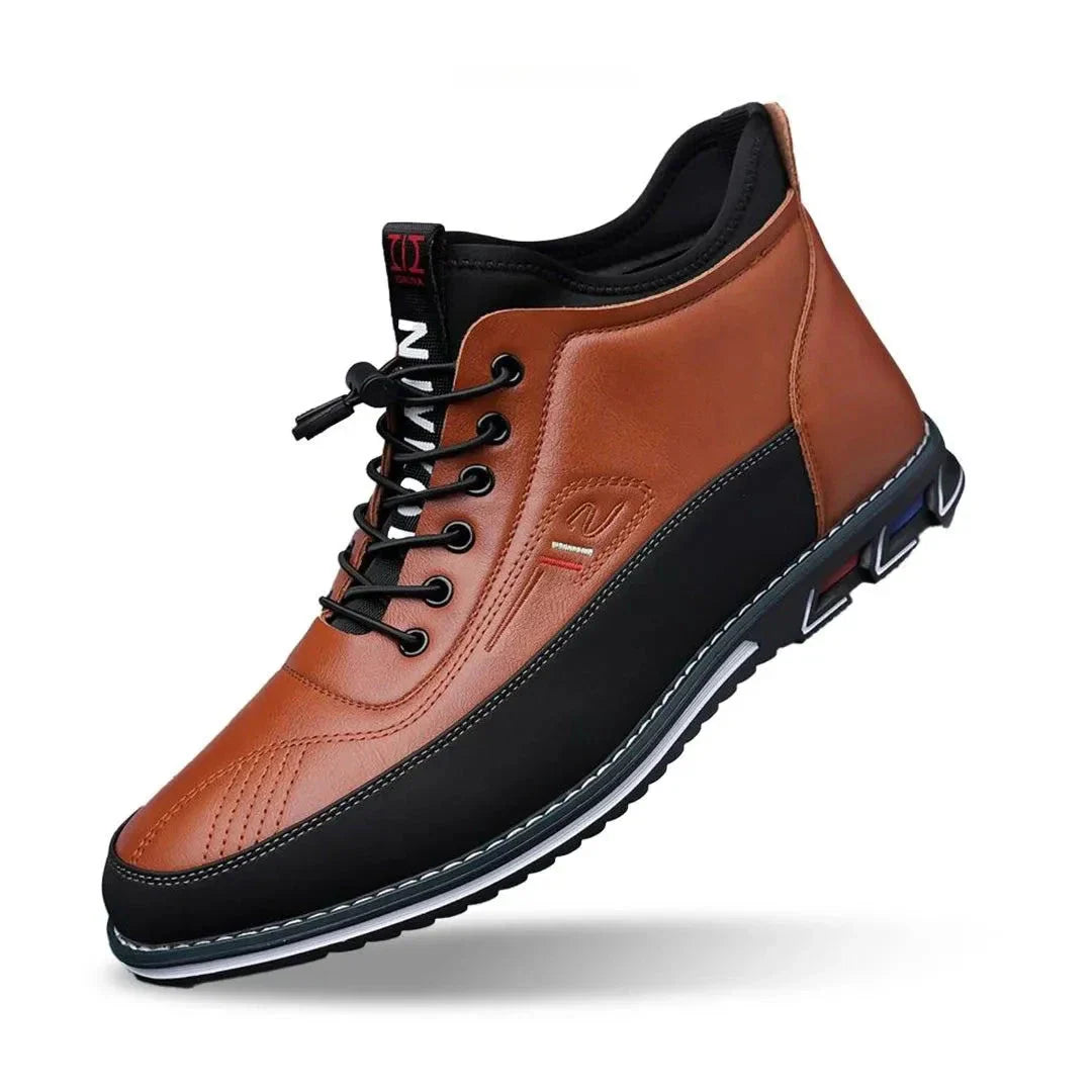 Waylynn Titan Mid Top Waterproof Leather Sneakers For Men All Day Comfort