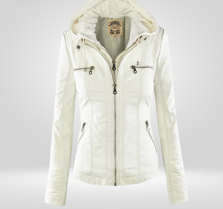 Street-wave Elegant Retro Streetwear Jacket For Women With Hood And Zipper Pockets