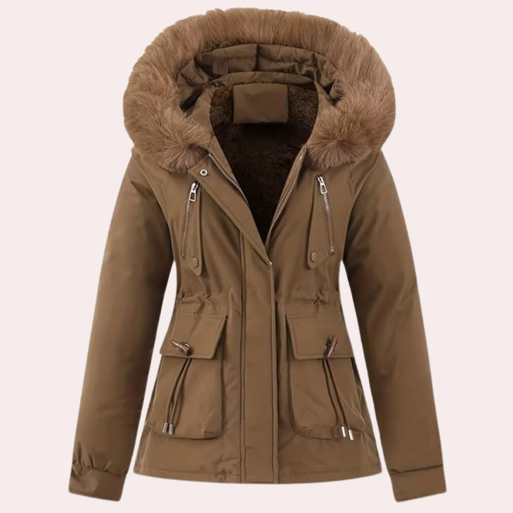 Street-wave Womens Winter Jacket With Hood And Warm Lining Tailored Fit Cozy Cold Weather Coat